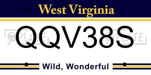 QQV38S West Virginia License Plate