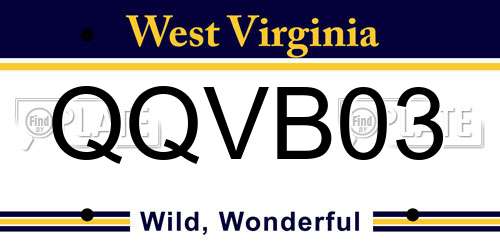 QQVB03 West Virginia License Plate