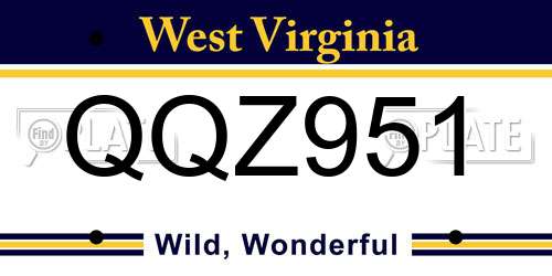 QQZ951 West Virginia License Plate
