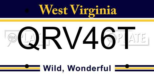 QRV46T West Virginia License Plate
