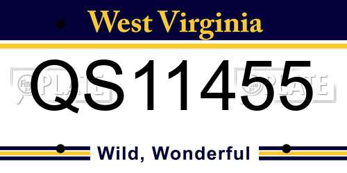 QS11455 West Virginia License Plate