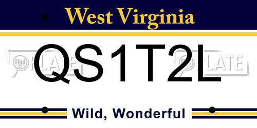 QS1T2L West Virginia License Plate
