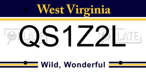 QS1Z2L West Virginia License Plate