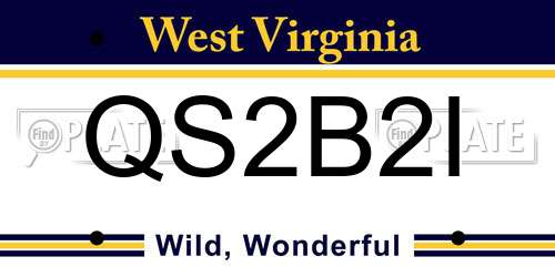 QS2B2I West Virginia License Plate