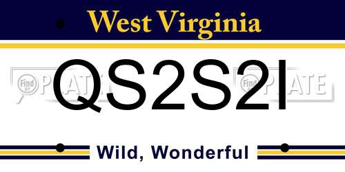 QS2S2I West Virginia License Plate