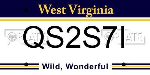 QS2S7I West Virginia License Plate