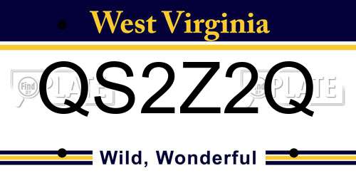 QS2Z2Q West Virginia License Plate