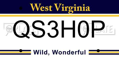 QS3H0P West Virginia License Plate