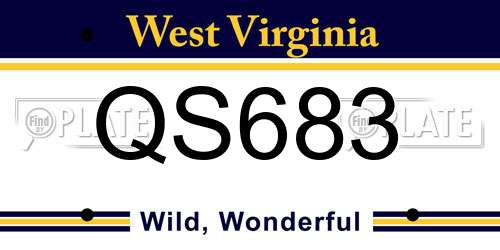 QS683 West Virginia License Plate