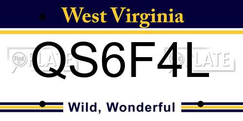 QS6F4L West Virginia License Plate