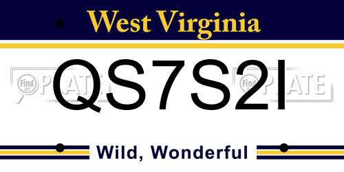 QS7S2I West Virginia License Plate