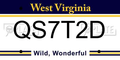 QS7T2D West Virginia License Plate