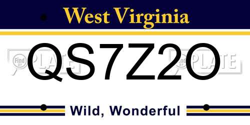 QS7Z2O West Virginia License Plate
