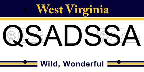 QSADSSA West Virginia License Plate