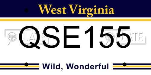 QSE155 West Virginia License Plate