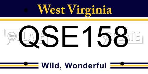 QSE158 West Virginia License Plate