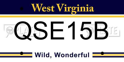 QSE15B West Virginia License Plate