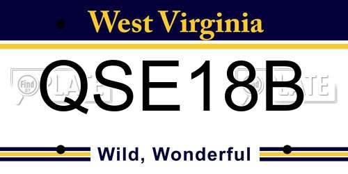 QSE18B West Virginia License Plate