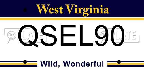 QSEL90 West Virginia License Plate