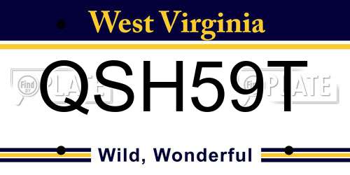 QSH59T West Virginia License Plate