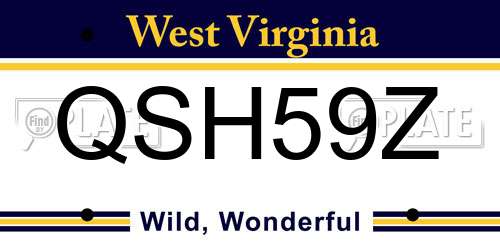 QSH59Z West Virginia License Plate