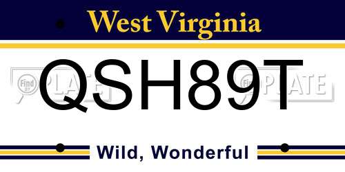 QSH89T West Virginia License Plate