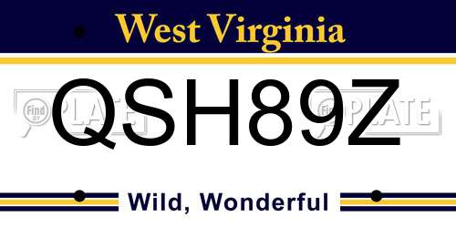 QSH89Z West Virginia License Plate