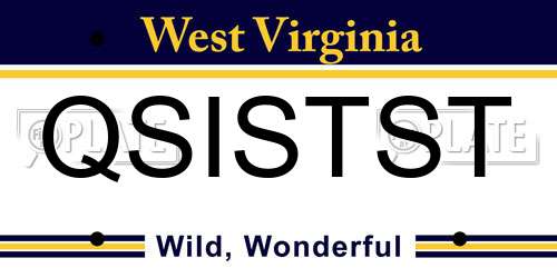 QSISTST West Virginia License Plate