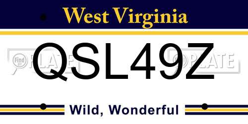 QSL49Z West Virginia License Plate