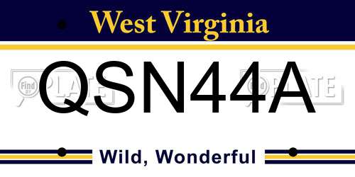 QSN44A West Virginia License Plate