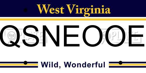 QSNEOOE West Virginia License Plate