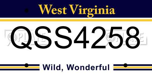 QSS4258 West Virginia License Plate