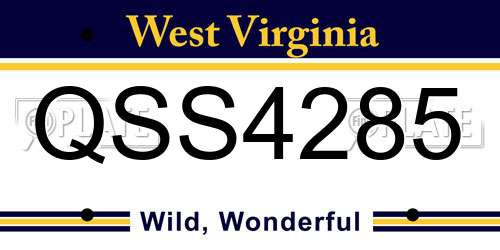 QSS4285 West Virginia License Plate