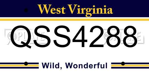QSS4288 West Virginia License Plate