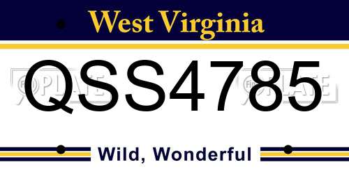 QSS4785 West Virginia License Plate