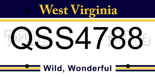 QSS4788 West Virginia License Plate