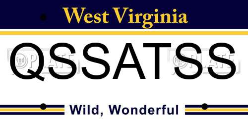 QSSATSS West Virginia License Plate