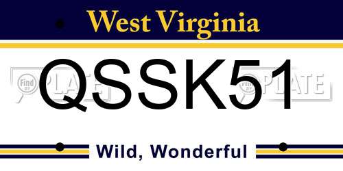 QSSK51 West Virginia License Plate