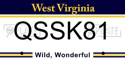 QSSK81 West Virginia License Plate