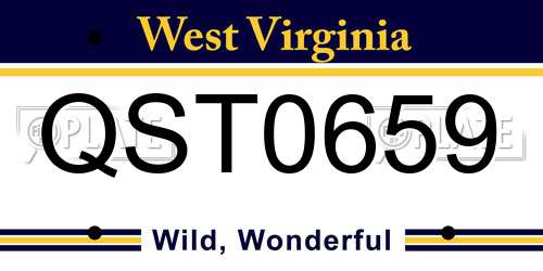 QST0659 West Virginia License Plate