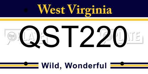 QST220 West Virginia License Plate