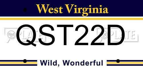 QST22D West Virginia License Plate
