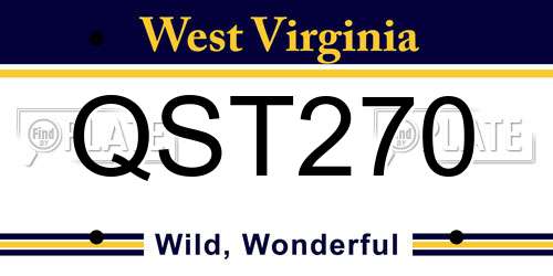 QST270 West Virginia License Plate