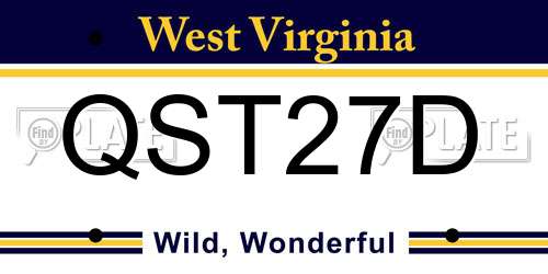 QST27D West Virginia License Plate