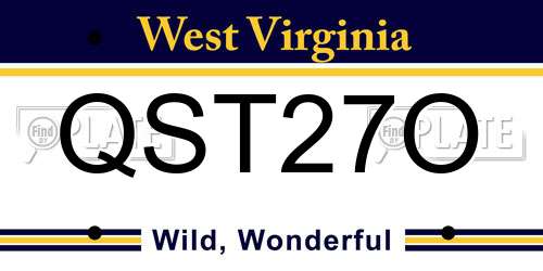 QST27O West Virginia License Plate