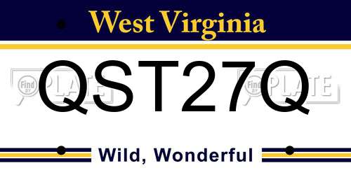 QST27Q West Virginia License Plate