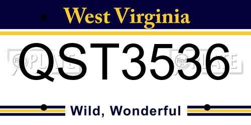 QST3536 West Virginia License Plate