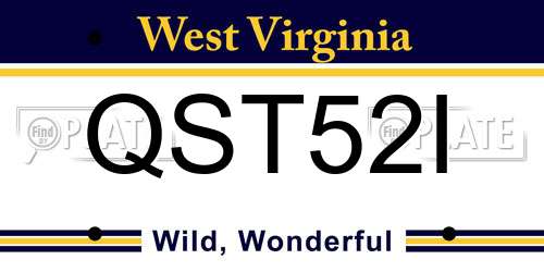 QST52I West Virginia License Plate
