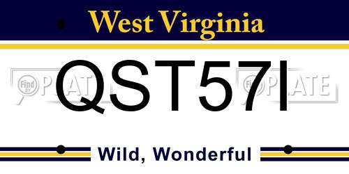 QST57I West Virginia License Plate