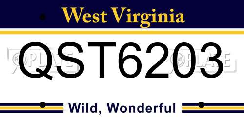 QST6203 West Virginia License Plate